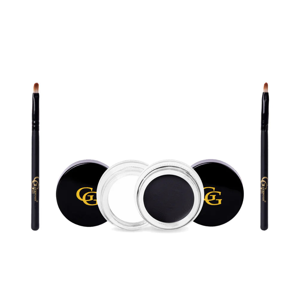 Gorgeous Girl 2-in-1 Gel Eyeliner with Brush | Smudge Proof Gel Eyeliner, Black & Dark Brown, 20g