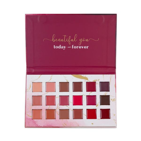 Velvet Luxe 18-Shade Lip Palette | Velvet Matte Finish | Long-Lasting | Suits All Skin Tones | Lipstick Palette Everyday Use
