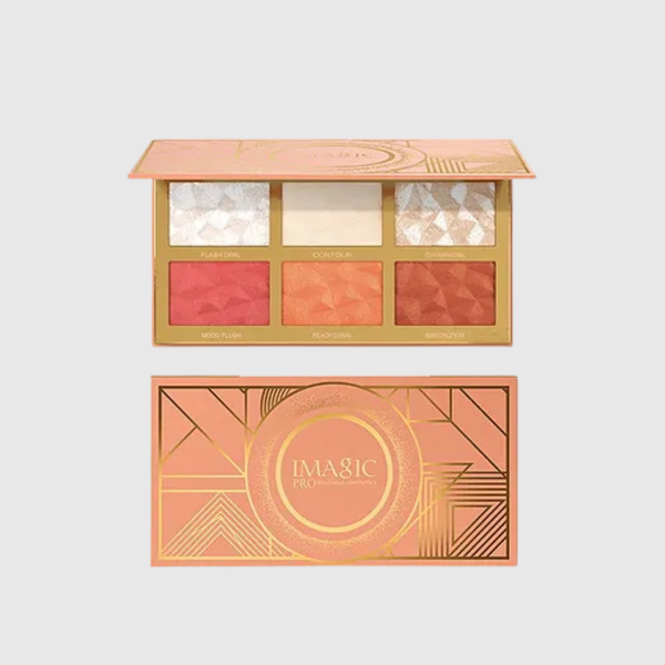 Imagic Professional 6 Color Highlight & Blush & Contour Palette (FA-126) 24g