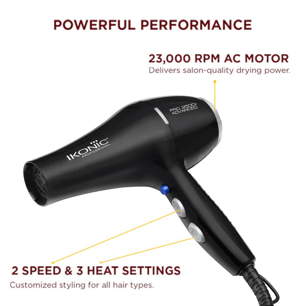 Ikonic Professional Pro 2500+ Advanced Hair Dryer – Makeup Mystery
