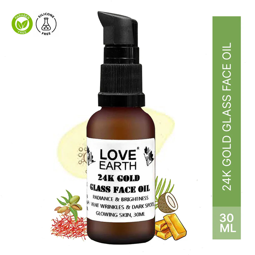 Love Earth 24K Gold Glass Face Oil – 30ML (Glow)