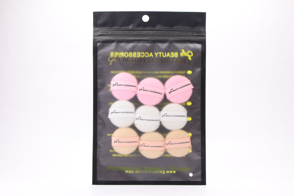 Gala Finger Puff 9pcs - Pink,Skin,Black